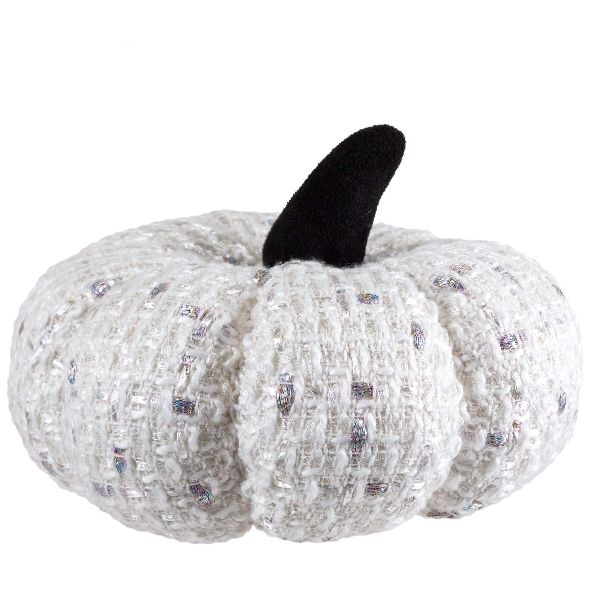 5" Ivory Knitted Fall Harvest Tabletop Pumpkin
